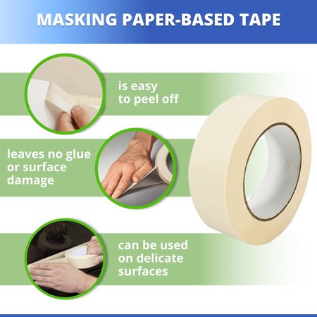 Idl Packaging 18in x 60 yd Green Masking Paper and 1 1/2in x 60 yd GP Masking Tape, for Covering, 2PK 2x GRH-18, 4457-112